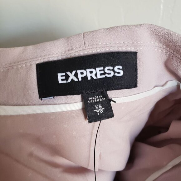 Express Ruched Sleeve Boyfriend Blazer Jacket Open Front Petal Pink Size XS NEW - Picture 2 of 12